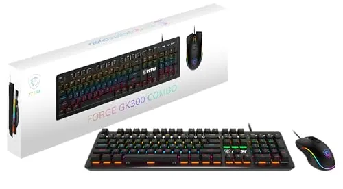 MSI Forge GK300 Combo Blue - Gaming RGB Mechanical Keyboard & Forge GM300 Mouse Set, Anti-Ghosting, 7200 DPI Optical Sensor