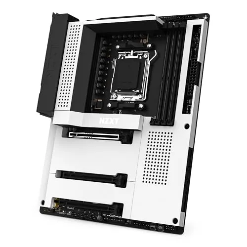 NZXT N7 B650E - AMD B650 Chipset - Supports AMD Ryzen 9000 8000 & 7000 Series CPUs (Socket AM5) - ATX Gaming Motherboard - Integrated Rear I/O Shield - DDR5 - Wi-Fi 6E - White