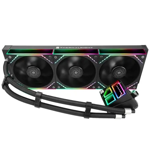 Thermalright Frozen Infinity 360 BLACK CPU Water Cooler, with Triple 124mm Infinity Mirror PWM Fans,for Intel 1150/1151/1200/2011/ 1700/1851&AMD/AM4/AM5,360 Size Infinity Mirror Water Cooling Radiator