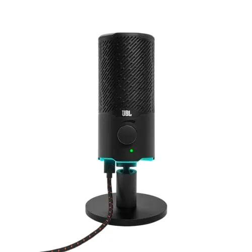JBL Quantum Stream: Dual pattern premium USB Microphone for Streaming, Recording and Gaming, Voice monitoring with easy volume control, Universal mounting (Black)