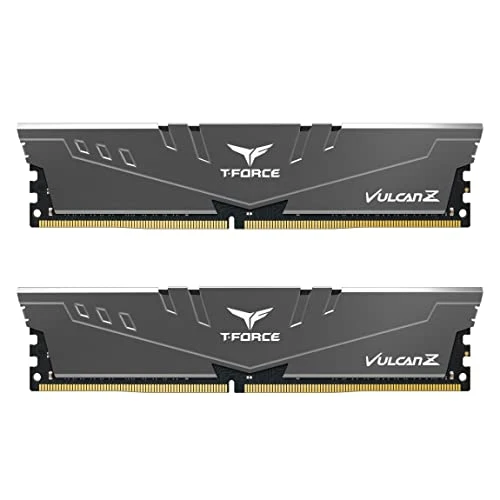 TEAMGROUP T-Force Vulcan Z DDR4 32GB Kit (2x16GB) 3600MHz (PC4-28800) CL18 Desktop Memory Module Ram TLZGD432G3600HC18JDC01 - Gray
