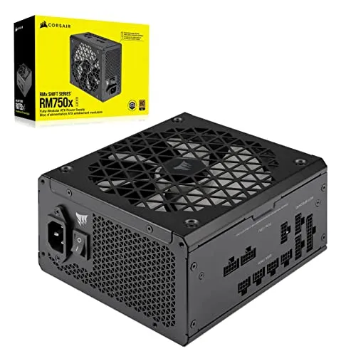 CORSAIR RM750x Shift Fully Modular ATX Power Supply - Modular Side Interface - ATX 3.0 & PCIe 5.0 Compliant - Zero RPM Fan Mode - 105°C-Rated Capacitors - 80 Plus Gold Efficiency - Black