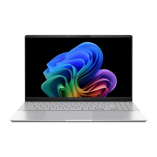 ASUS Vivobook S 15 Laptop; Copilot+ PC, 15.6” 3K 120Hz OLED Display, Qualcomm Snapdragon X Elite X1E-78-100 12-Core Processor, 16GB RAM, 1TB SSD, Windows 11 Home, Cool Silver, S5507QAD-PS96