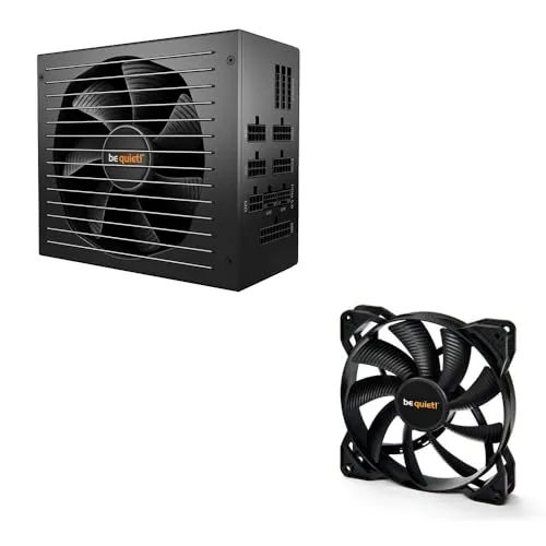 e Quiet! Straight Power 12-1500w 80 Plus Platinum,ATX 3.0 Modular Power Supply and Pure Wings 2 120mm PWM Premium Low Noise Case Fan Bundle