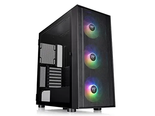 Thermaltake H570 TG ARGB Black ATX Tempered Glass Mid Tower Computer Chassis with Three 120mm ARGB Lite Front Fan & Mesh Front Panel CA-1T9-00M1WN-01