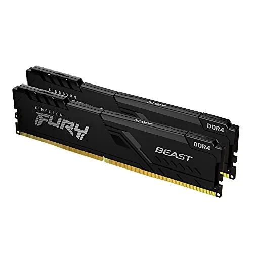 Kingston Fury Beast 64GB (2x32GB) 3200MT/s DDR4 CL16 Desktop Memory Kit of 2 KF432C16BBK2/64