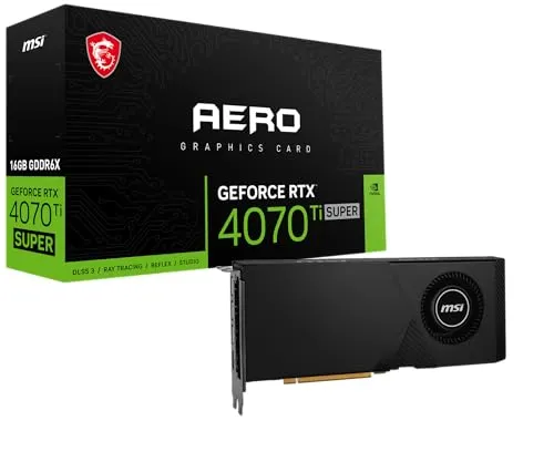 MSI Gaming RTX 4070 Ti Super 16G AERO Graphics Card (NVIDIA RTX 4070 Ti Super, 256-Bit, Boost Clock: 2610 MHz, 16GB GDRR6X 21 Gbps, HDMI/DP, Ada Lovelace Architecture)