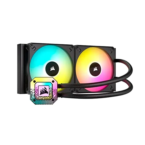 Corsair iCUE H115i Elite CAPELLIX XT Liquid CPU Cooler - Two AF140 RGB Elite Fans - 280mm Radiator - Intel® LGA 1700, 1200, 115X, 2066, AMD® AM5, AM4 - Included iCUE Commander CORE - Black