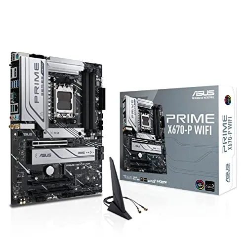 ASUS Prime X670-P WiFi Socket AM5 (LGA 1718) Ryzen 7000 ATX Motherboard(DDR5,Three M.2 Slots, USB 3.2 Gen 2x2 Type-C®, USB4® Support, WiFi 6 and 2.5Gb Ethernet)