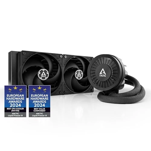 ARCTIC Liquid Freezer III 240 - CPU AIO Water Cooler, Water Cooling PC, Intel & AMD, Efficient PWM-Controlled Pump, Fan: 200–1800 RPM, LGA1851 and LGA1700 Contact Frame - Black
