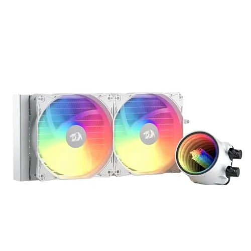 Redragon HL240 ARGB Liquid Cooling System, CPU Water Cooler w/ 3300 RPM High-Efficiency Radiator, 20 dBA Quiet, Groovy Infinity Mirror Effect, 2 x 120mm PWM RGB FDB Fans, LGA 1700, AMD AM5 Ready