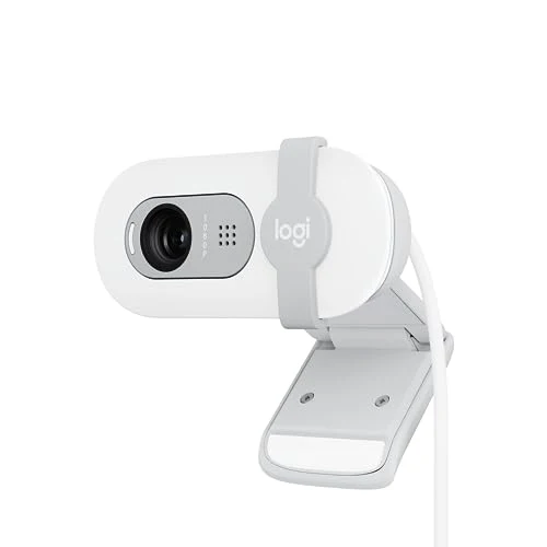 Logitech Brio 100 Full HD 1080p Webcam for Meetings and Streaming, Auto-Light Balance, Built-in Mic, Privacy Shutter, USB-A, for Microsoft Teams, Google Meet, Zoom and More - Off White