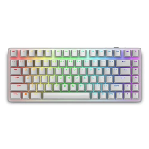 Alienware Pro Wireless Gaming Keyboard - Bluetooth 5.1/2.4 GHz Radio Frequency Connectivity, Linear Mechanical, Hot-swappable switches, Tri mode connectivity, Adjustable Height - Lunar Light