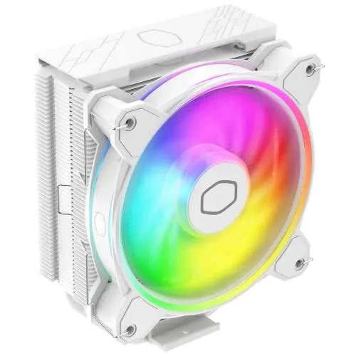 Cooler Master Hyper 212 Halo White CPU Air Cooler, 120 Halo² Fan, Dual Loop ARGB, Aluminum Top Cover, 4 Copper Heat Pipes,154mm Tall, Brackets AMD Ryzen AM5/AM4, Intel LGA1700/1200 (RR-S4WW-20PA-R1)