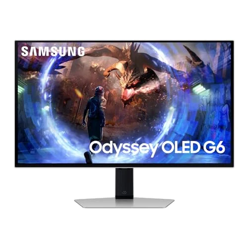 SAMSUNG 27-Inch Odyssey G6 (G60SD) Series OLED Gaming Monitor with QHD 360Hz 0.03ms, Anti-Glare, Sleek Metal Design, LS27DG602SNXZA, 2024
