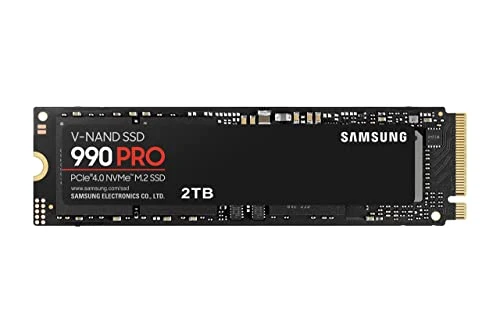 SAMSUNG 990 PRO SSD 2TB PCIe Gen4 NVMe M.2 Internal Solid State Hard Drive, Upto 7,450MB/s, Fast Speed for Gaming Heat Control, Direct Storage and Memory Expansion, MZ-V9P2T0B/AM [Canada Version]