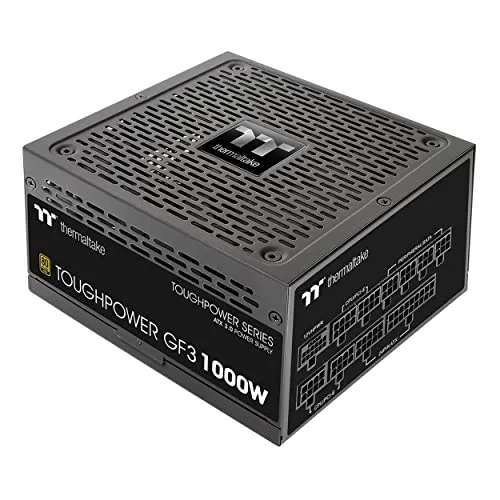 Thermaltake Toughpower GF3 1000W, True 600W 12VHPWR Connectors on PSU & NVIDIA RTX 40 series, ATX 3.0/PCI-E 5.0 Ready, 80+ Gold, SLI/Crossfire Ready Power Supply, PS-TPD-1000FNFAGU-4, 10 Year Warranty