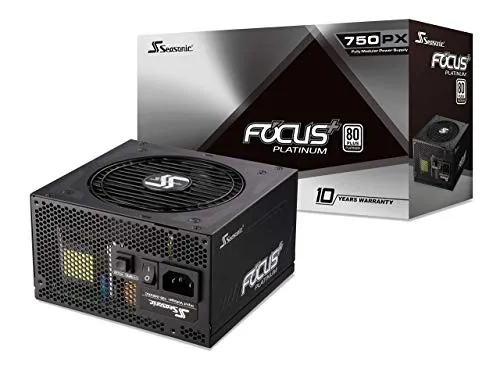 Seasonic FOCUS PX-750 | 750W | 80+ Platinum | Full Modular | ATX Form Factor | Low Noise | Premium Japanese Capacitor | 10 Year Warranty | Nvidia RTX 30/40 Super & AMD GPU Compatible (Ref. SSR-750PX)