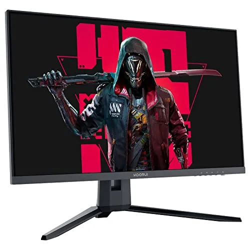 KOORUI 27-inch Gaming Monitor 144Hz QHD(2560 x 1440p) 2K, 1ms, DCI-P3 90% Color Gamut, Adaptive G-Sync, FreeSync Premium, HDMI x 2, DisplayPort, Black