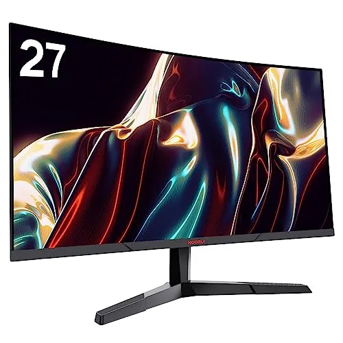 KOORUI 27-Inch Gaming Monitor, Fast VA Panel 2560 * 1440P, R1800, 144Hz, 1ms, DCI-P3 85%, DP+HDMI, Game Mode, Eye Protection, Rocker Button Three-Sided Narrow Bezel Design