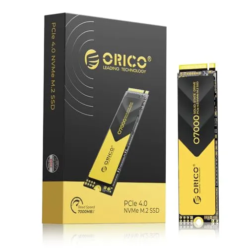 ORICO 2TB NVMe SSD PCIe 4.0- Up to 7000MB/s, M.2 SSD 2280 PCIe 4.0X4 Internal Solid State Drive SSD, Fast Heat Dissipation, Compatible with PS5, for Gamers and Creators-O7000