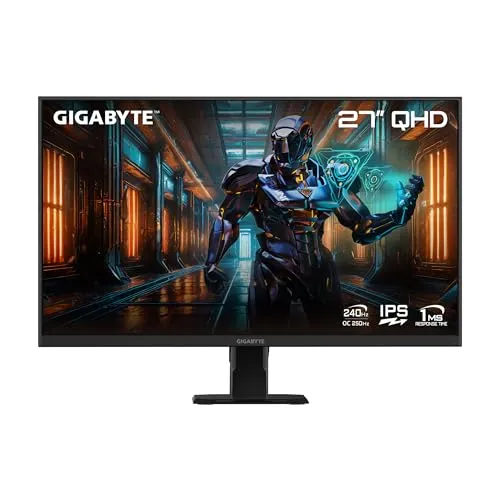 GIGABYTE - GS27Q X - 27" IPS - 2560x1440 QHD - 240Hz/OC 250Hz - 1ms - AMD FreeSync Premium - HDMI, DP - Black