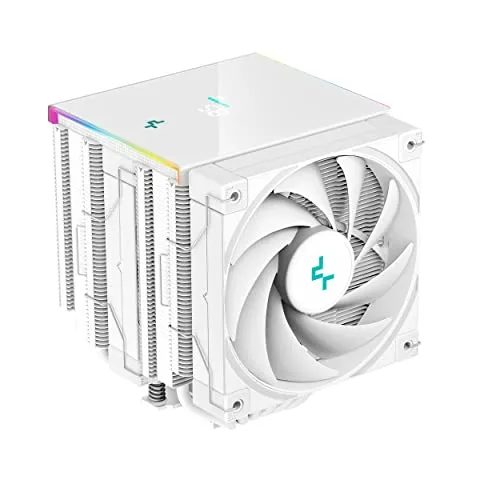 DeepCool AK620 DIGITAL WH CPU Air Cooler White 260w TDP 6 Copper Heatpipes Dual-Tower CPU Cooler White with Status Display Screen ARGB LED Strips 120mm FDB Fan for LGA 1700/1200/1151/1150/1155/AM5/AM4