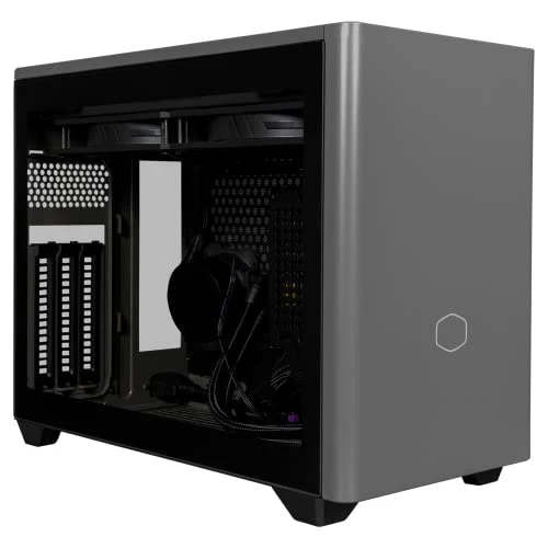 Cooler Master NR200P MAX Mini-ITX Case with 280mm AIO, 850W SFX PSU, Vertical GPU Mount, PCIe Gen4 Riser, Glass or Vented Panel