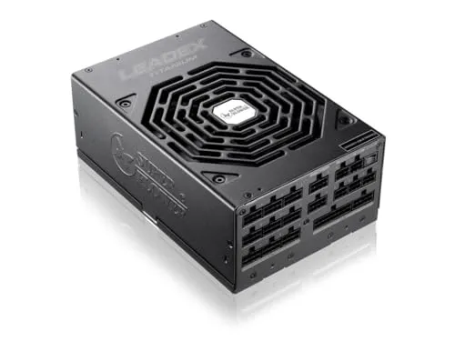 Super Flower Leadex Titanium 1600W 80+ Titanium, ECO Fanless & Silent Mode, Full Modular Power Supply, Dual Ball Bearing Fan (1600W)