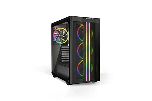 be quiet! Pure Base 500 FX ATX Midi Tower PC case | ARGB | 4 Pre-Installed Light Wings PWM Fans | Tempered Glass Window | Black | BGW43