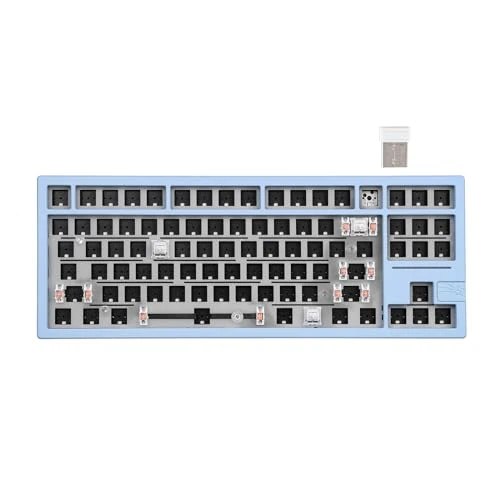 EPOMAKER x Feker Galaxy80 Gaming Keyboard Kit, CNC Aluminum Alloy Wireless Barebone Kit, BT5.0/2.4G/USB-C Gasket-mounted Keyboard Kit, Hot Swappable, NKRO Creamy Keyboard Kit for Win/Mac (Blue)