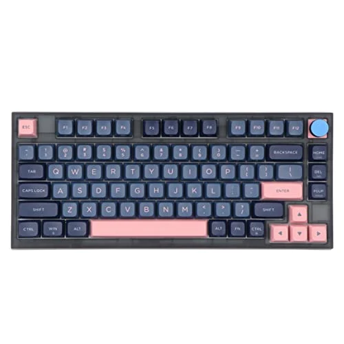 EPOMAKER SKYLOONG GK75 Lite Gasket-like Mount Wired Gaming Keyboard with A Rotary Knob, Hot Swappable Mechanical Keyboard, Programmable Custom Keyboard, for Win/Mac (Blue Pink, Gateron Optical Brown)