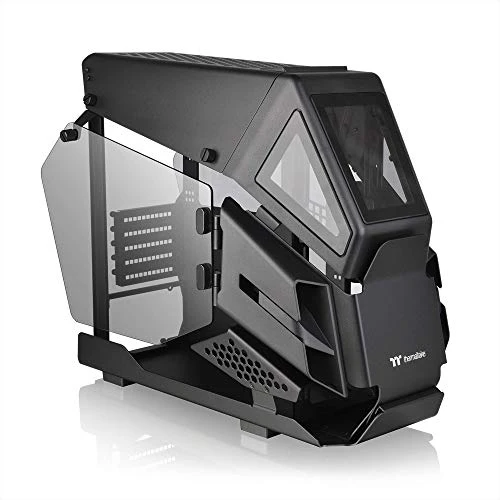 Thermaltake AH T200 Helicopter Styled Open Frame Tempered Glass Swing Door USB3.1 (Gen.2) Type-C m-ATX Micro Case CA-1R4-00S1WN-00, Black