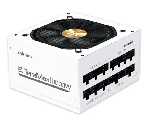 Zalman TeraMax 1000W 80+ Plus Gold Certified Power Supply Fully Modular ATX PSU, ATX 3.0 & PCI-E 5.0 Compatible, 105°C Japan Capacitors, White