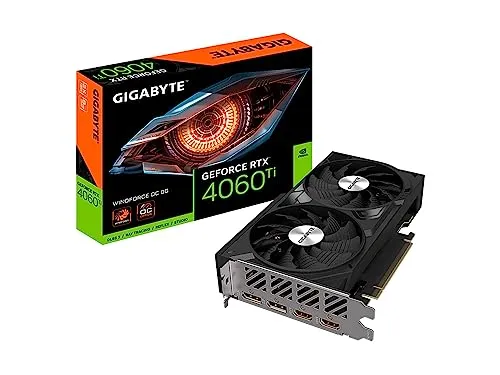 GIGABYTE GeForce RTX 4060 Ti WINDFORCE OC 8G Graphics Card, 2X WINDFORCE Fans, 8GB 128-bit GDDR6, GV-N406TWF2OC-8GD Video Card