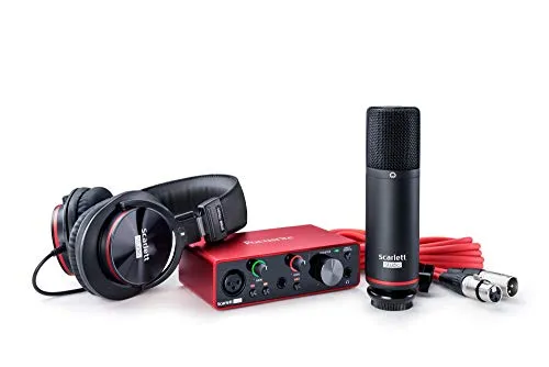 Focusrite Scarlett Solo Studio 3rd Gen USB Audio Interface Bundle for the Guitarist, Vocalist or Producer with Condenser Microphone and Headphones for Recording, Songwriting, Streaming and Podcasting
