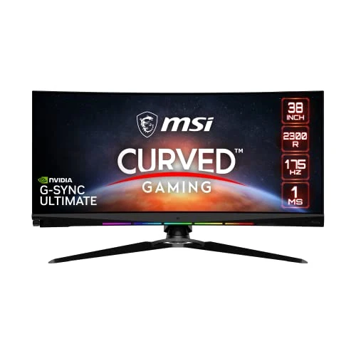 MSI MEG381CQR Plus, 38" Gaming Monitor, 3840 x 1600 (UWQHD+), Rapid IPS, 175Hz, Gsync Ultimate, HDR 600, HDMI, Displayport, Tilt, Swivel, Height Adjustable