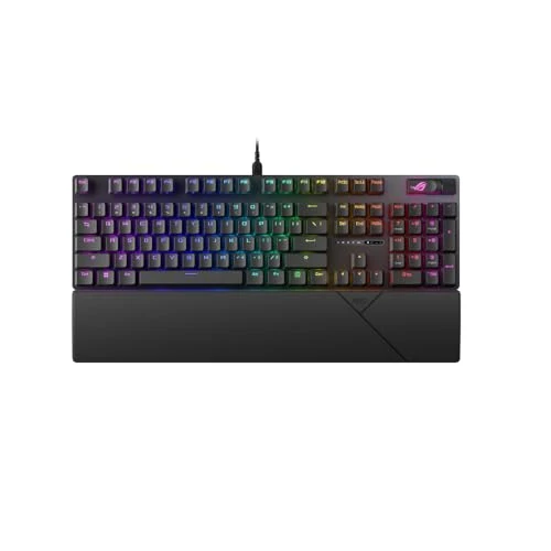 ASUS ROG Strix Scope II Full-Size Gaming Keyboard, Dampening Foam, Pre-lubed ROG NX Snow Switches, PBT Keycaps, multi-function controls, hotkeys for Xbox Game Bar and recording, RGB-Black, UK Layout