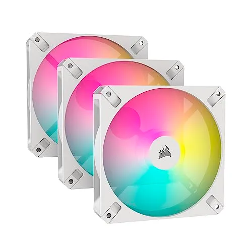 CORSAIR iCUE AR120 RGB Digital 120mm ARGB-Compatible Fans - Triple Fan Kit - White
