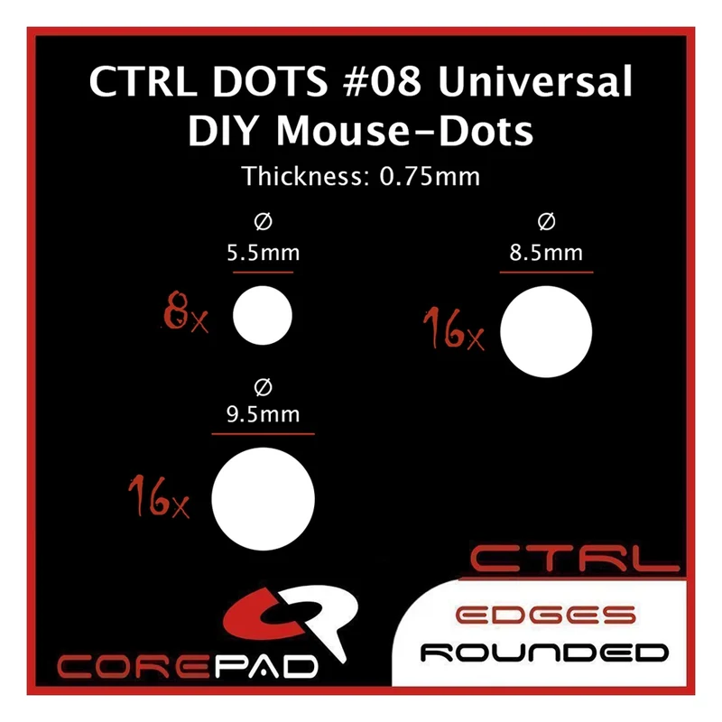 Corepad Skates Teflon CTRL #08 Dots Universal 0,75 mm