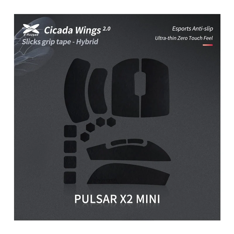 X-Raypad Cicada Wings 2.0 Grips Pulsar X2 Mini Black