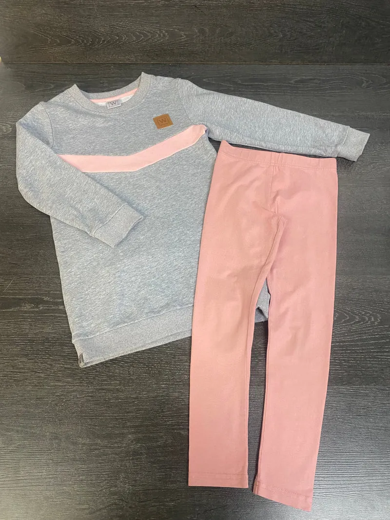 Friperie - tunique will and you et legging osh kosh -7 ans - bel etat