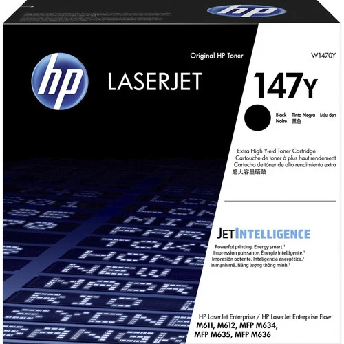 Cartouche de toner laser HP 147Y d'origine à rendement extra élevé - Noir - 1 unité W1470Y