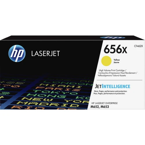 Cartouche de toner laser HP 656X (CF462X) d'origine à haut rendement - Jaune - 1 pièce CF462X
