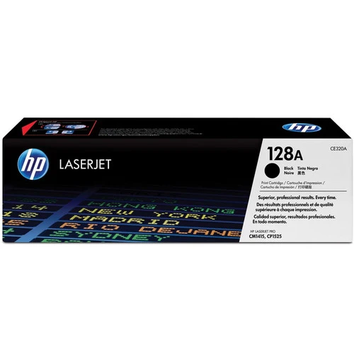 Cartouche de toner laser HP 128A (CE320A) d'origine à rendement standard - Paquet unique - Noir - 1 de chaque CE320A