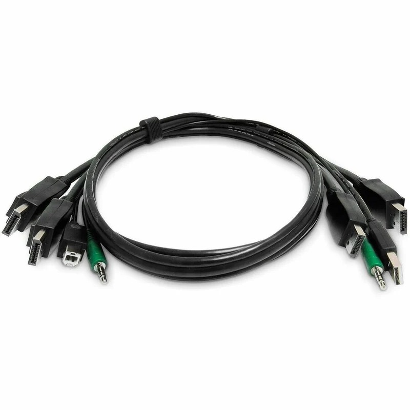 Câble KVM double DisplayPort StarTech.com de 1.8 m (6 pi), USB 2.0, audio 3.5 mm, câble combiné universellement compatible pour commutateurs KVM, TAA SK2DPMMKVM06-TAA