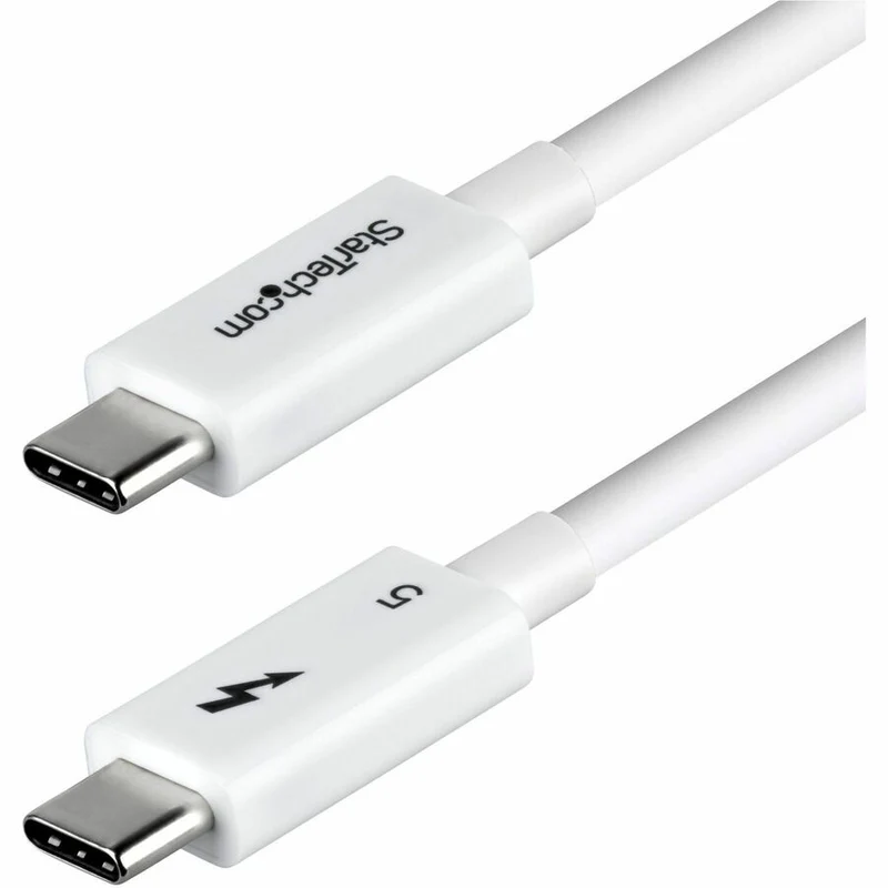 Câble Thunderbolt 5 StarTech.com de 50 cm (1.5 pi), 80 Gbit/s/120 Gbit/s, 240 W PD, 8K 60 Hz, certifié Thunderbolt - Blanc TBLT5MM50CM240WWH