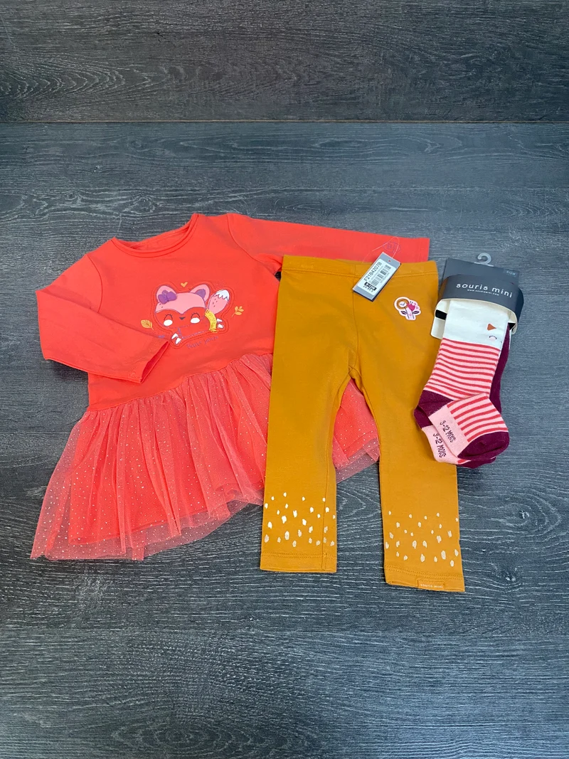 Tunique - legging - collant - 9/12 mois - neuf - souris mini