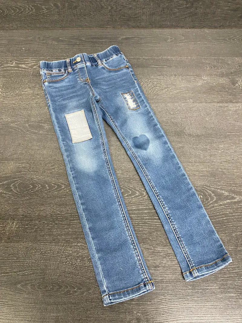 Friperie - jeans skinny - 7 ans - voir ma note - souris mini