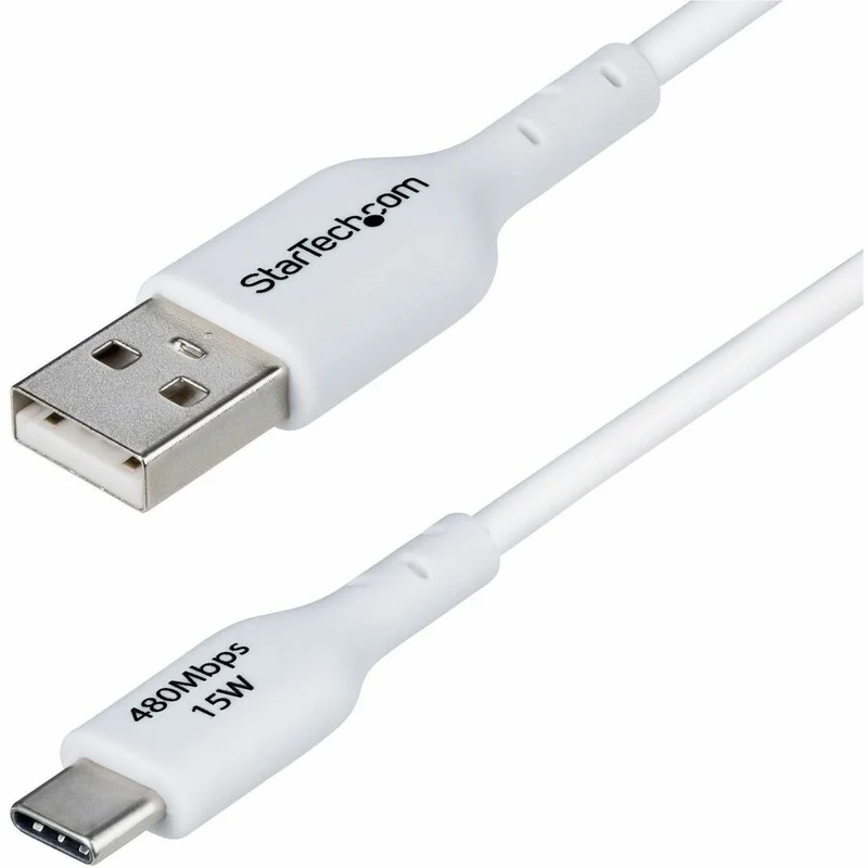 Câble de charge USB-A vers USB-C StarTech.com de 91 cm (3 pi), charge et synchronisation, 3 A, USB 2.0, gaine en TPE - Blanc - USB2AC3FWHE